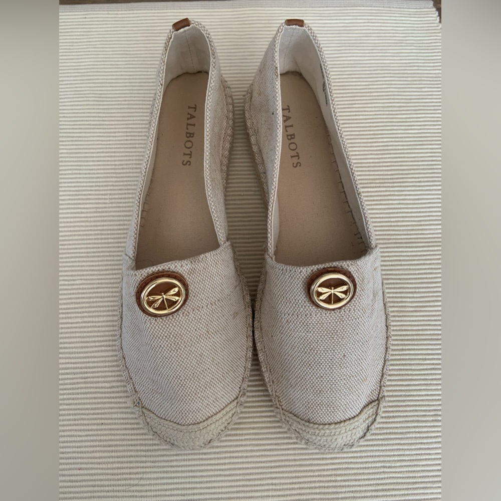 Talbots Espadrilles with leather trim. Size 8 Medium.